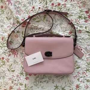 Coach Pink Pebbled Leather Turnlock Crossbody